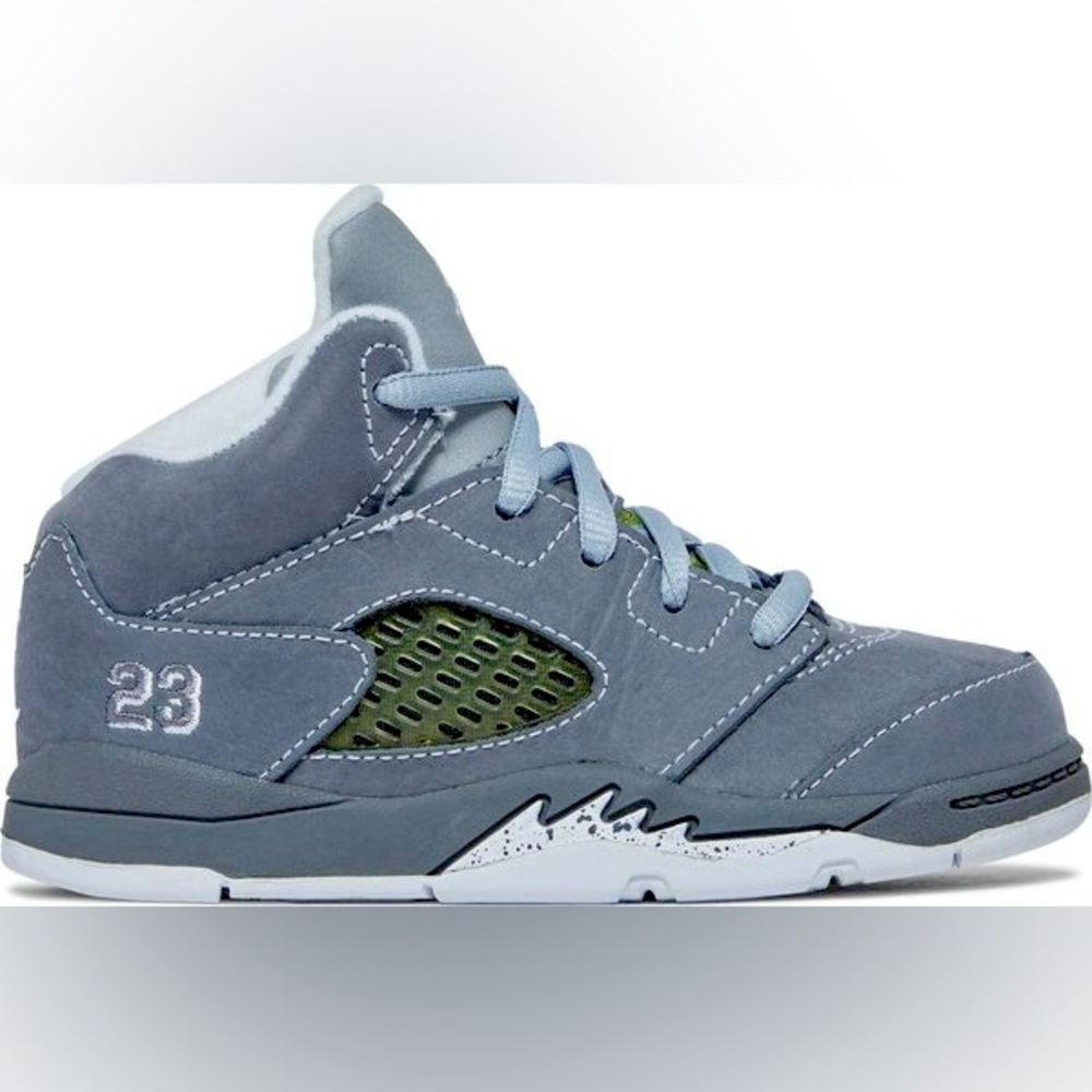 Nike Air Jordan 5 Retro TD Wolf Grey/ Light Graphite Toddler Shoes Size 7C Rare
